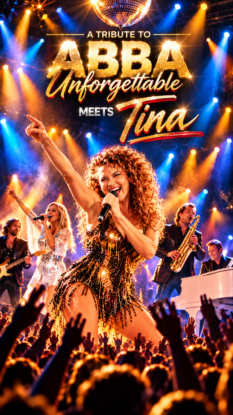 A Tribute to ABBA Unforgettable meets Tina im Hochformat mit Diana Barth im Vordergrund